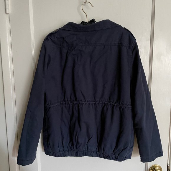 BRANDY MELVILLE Navy Doris Jacket with Fur Lining Navy Blue Anorak - Picture 6 of 8